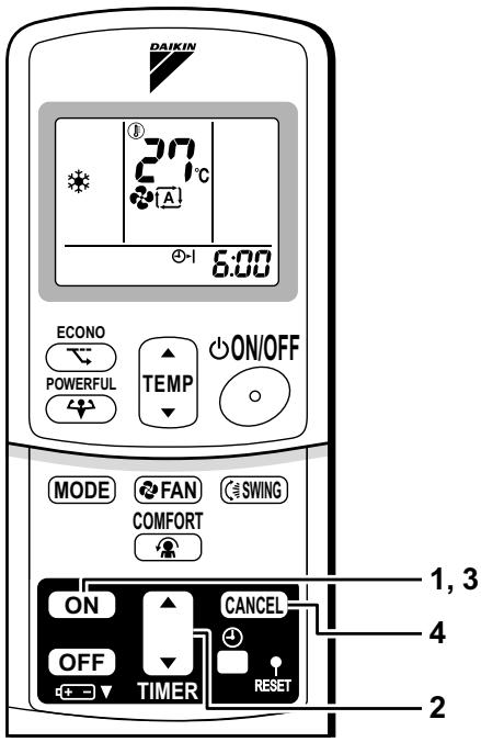 DAIKIN FTX35GV1B - Appuyez à nouveau sur la touche "MISE EN MARCHE PAR MINUTERIE". - 2