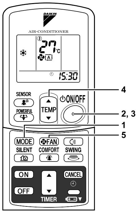 DAIKIN FTXG35EV1BW - Appuyez sur la touche "MARCHE/ARRET". - 2