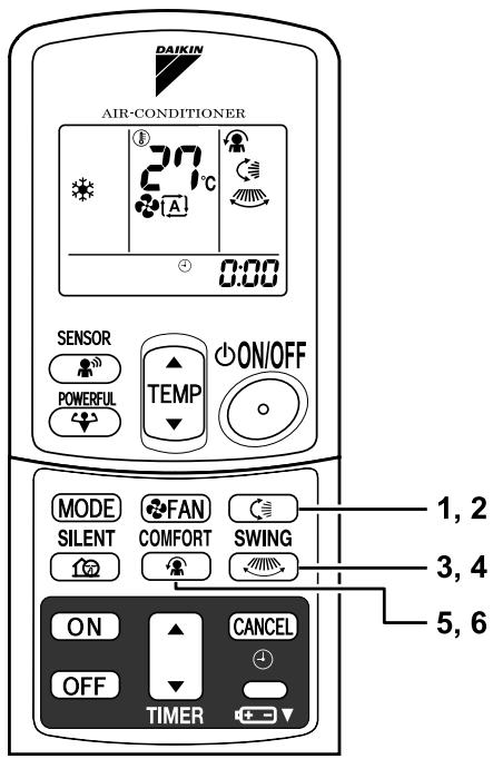DAIKIN FTXG35EV1BW - Réglage des lames horizontales (volets) - 1