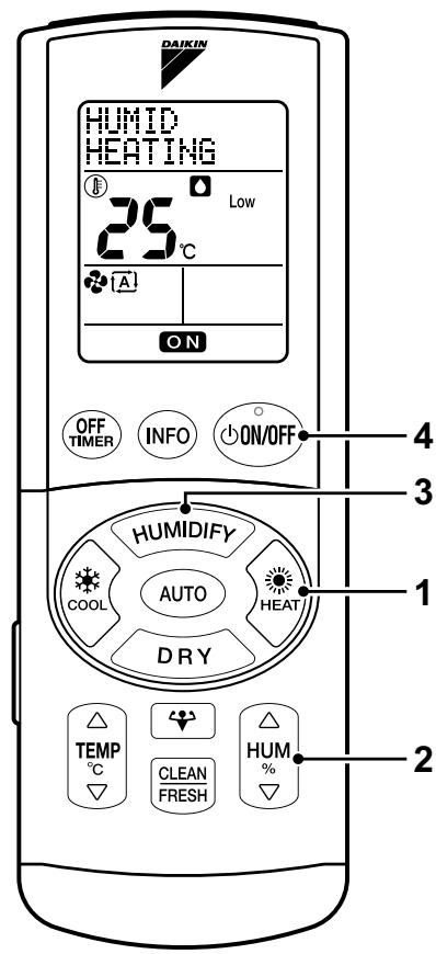 DAIKIN FTXR50EV1B9 - Pour modifier le réglage de la température ou de l'humidité - 1
