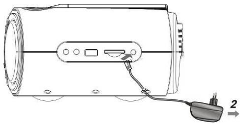 LENCO DTVR-700 - MISE EN CHARGE AVEC L'ADAPTATEUR SECTEUR C.A. C.C. - 1