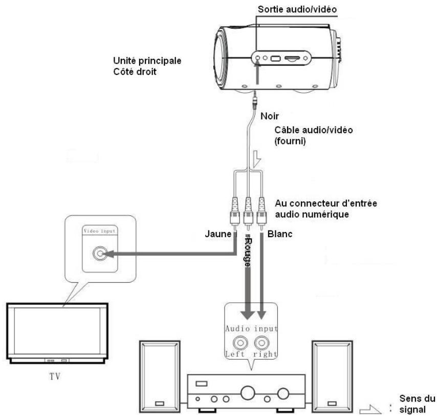LENCO DTVR-700 - Raccordement à un amplificateur numérique non compatible Dolby Digital / DTS / MPEG - 1