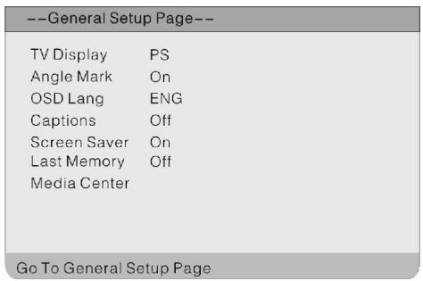 LENCO DVT-1901 - Page General Setup [Paramétrage Général] - 1