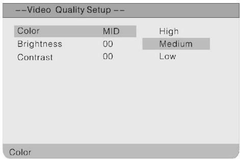 LENCO DVT-1901 - Video Quality Setup [Paramétrage Qualité Video] - 1