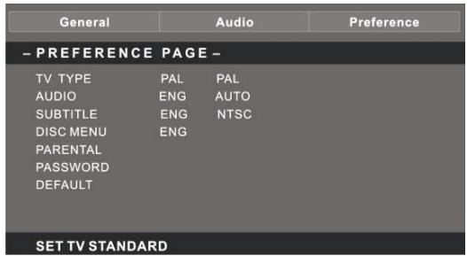 LENCO DVT-229 - Preference page - 1