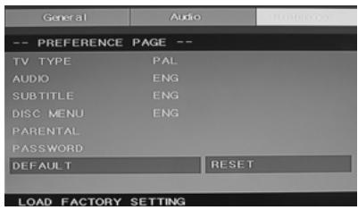 LENCO DVT-229 - Voreinstelung: - 1