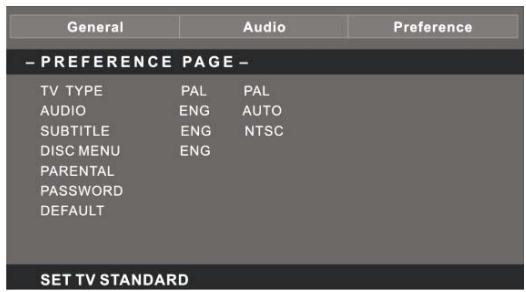 LENCO DVT-229 - Preference page - 2