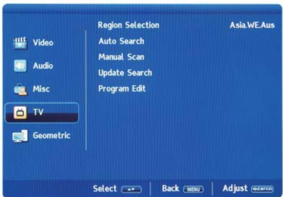 LENCO DVT-2622 - Menu TV - 1