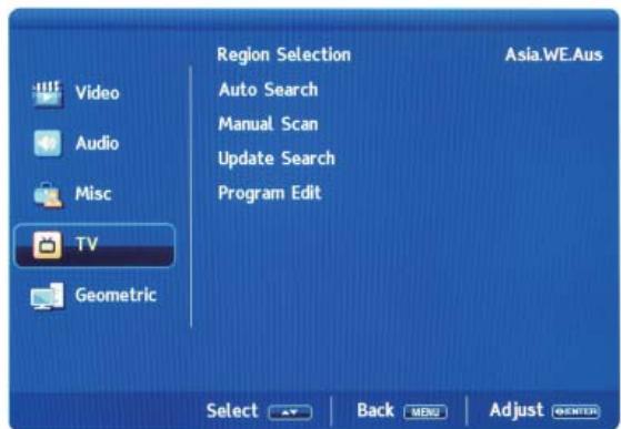 LENCO DVT-2622B - Menu TV - 1