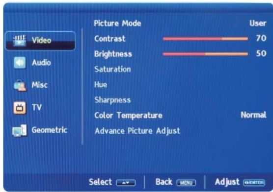 LENCO DVT-2622B - Menu Video - 1