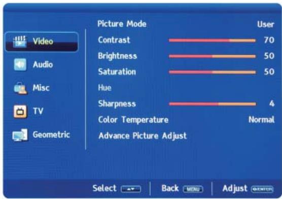 LENCO DVT-2622B - Menu Video - 1