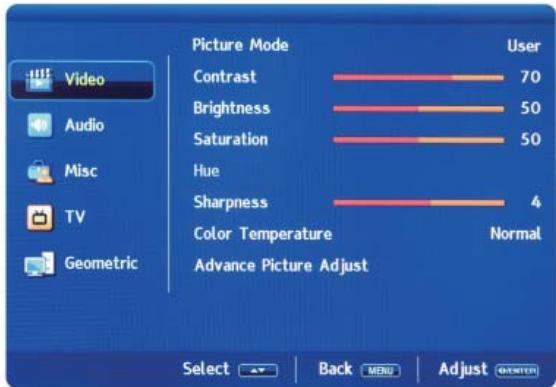 LENCO DVT-2622B - Menu video - 1