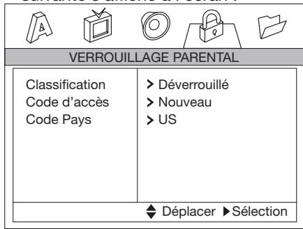 LENCO MES-218 DVX - Réglages de verroillage parental - 1