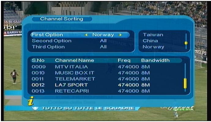 LENCO TFT-1021 - Channel sorting - 1