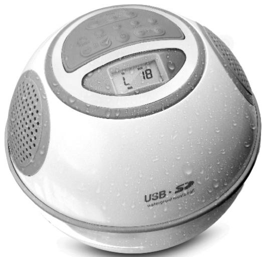 LENCO WATER PROOF SPHERICAL USB - WASSERDICHTES RADIO MITUKW RADIO, UHR UND USB/SD/MMC ANSCHLUSS - 1