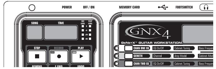 DIGITECH GNX4 - Zone de contrôle - touches de la boîte à rythmes/lecteur MP3 - 1