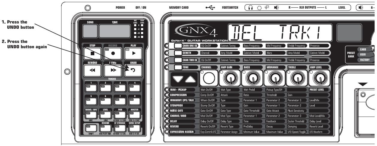 DIGITECH GNX4 - Utilisation de la touche undo à l'arrêt - 1