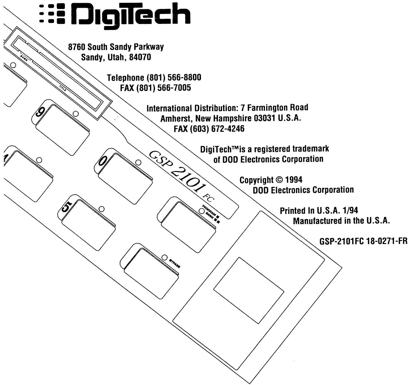DIGITECH GSP2101FC - Affichage CC - 1