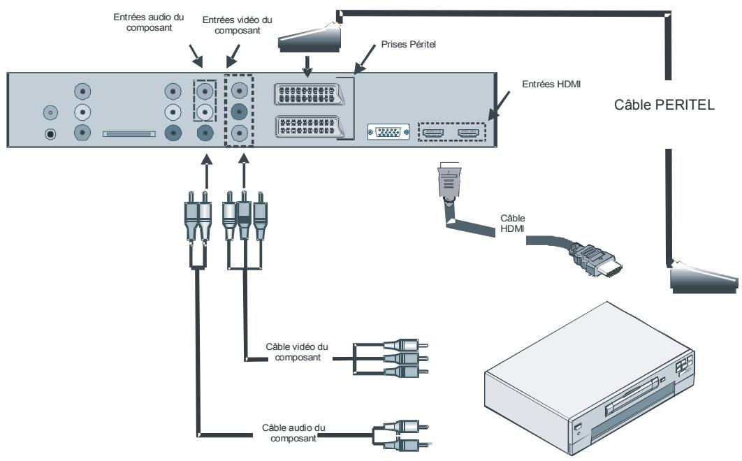 SABA S 32 TNV 08 - Branchement à un lecteur de DVD - 1