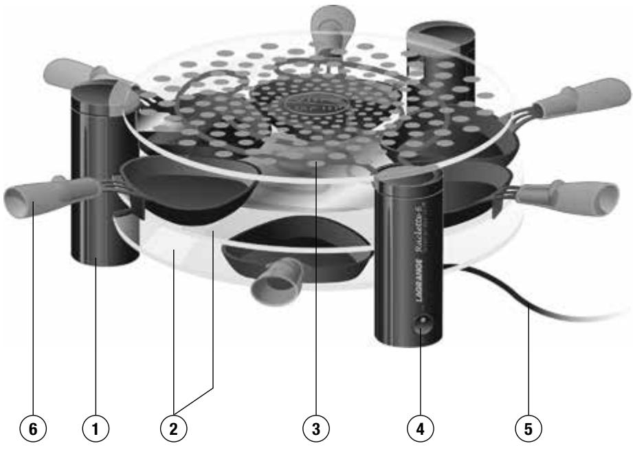 LAGRANGE RACLETTE 6 VITRO GRILL - Raclette 6 - 1