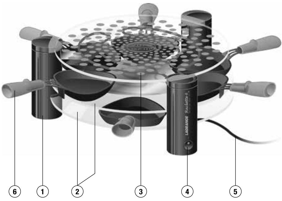 LAGRANGE RACLETTE 6 VITRO GRILL - Raclette 6 - 1