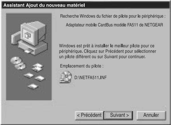 NETGEAR FA511 - Installation du pilote de réseau - 5