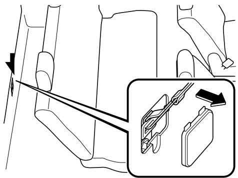 MAZDA 3 - Emplacement du support d'ancrage (Position centrale 5 portes) - 1