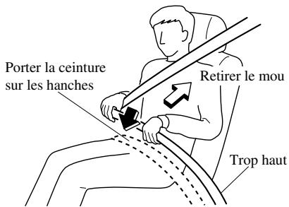 MAZDA 626 2001 - Position de la portion baudrier de la ceinture de sécurité: - 1