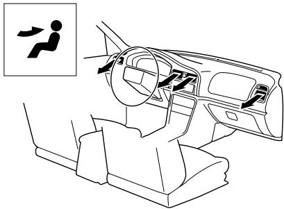 MAZDA 626 2001 - Sélection du mode de circulation d'air - 1