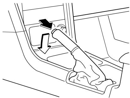 MAZDA 626 2001 - Pour relâcher le frein de stationnement - 1