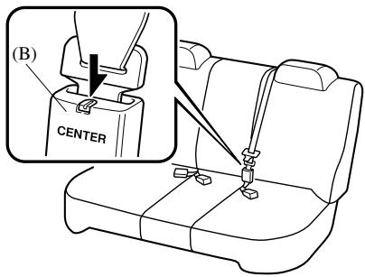 MAZDA 626 2001 - Pour détacher la portion ventrale de la ceinture de sécurité - 1