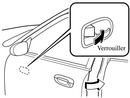 MAZDA 626 2001 - Verrouillage, déverrouillage à l'aide de la commande interieure de verrouillage - 2