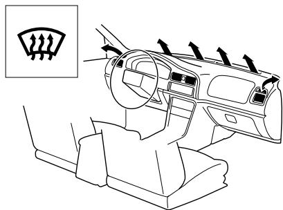 MAZDA 626 2001 - Sélection du mode de circulation d'air - 5