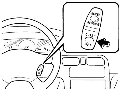 MAZDA 626 2001 - Pour diminuier la vitesse de croisière - 1