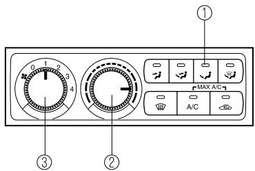 MAZDA 626 2001 - Position de recyclage d'air: - 1