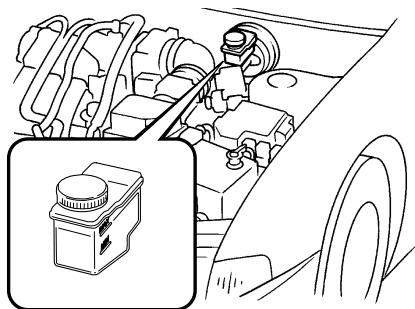 MAZDA 626 2001 - Vérification du niveau de liquide de frein/embrayage - 1