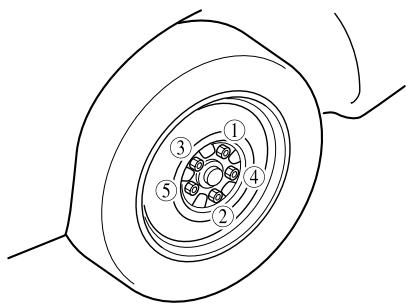 MAZDA 626 2001 - Application d'huile ou de graisse aux boulons des écrous de roue: - 1