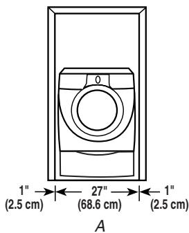 BAUKNECHT WFW9400SZ - Recommended installation spacing for recessed or closet installation, with or without a pedestal - 2