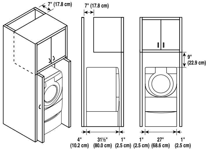 BAUKNECHT WFW9400SZ - Recommended installation spacing for cabinet installation - 1