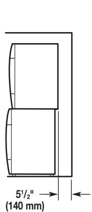 BAUKNECHT WFW9550WL - Recommended installation spacing for recessed or closet installation, with stacked washer and dryer - 3