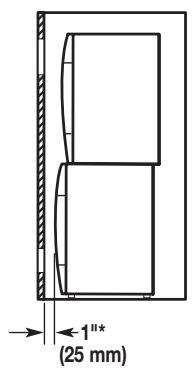 BAUKNECHT WFW9550WL - Recommended installation spacing for recessed or closet installation, with stacked washer and dryer - 2