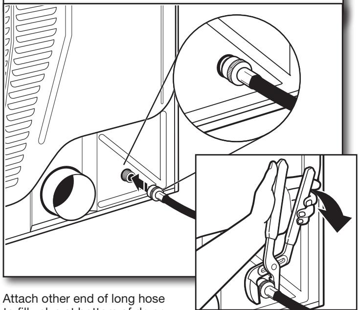 BAUKNECHT WGD97HEXL  - INSTALLATION INSTRUCTION - Attach long hose to dryer fill valve and tighten coupling - 1