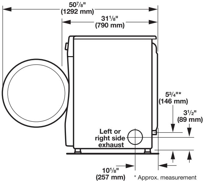 BAUKNECHT WGD97HEXL  - INSTALLATION INSTRUCTION - DRYER DIMENSIONS - 2