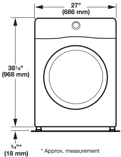 BAUKNECHT WGD97HEXL  - INSTALLATION INSTRUCTION - DRYER DIMENSIONS - 1