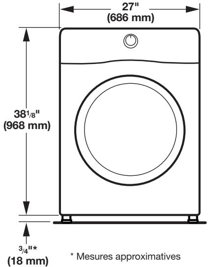 BAUKNECHT WGD97HEXL - INSTALLATION INSTRUCTION - Dimensions de la sécheuse - 1