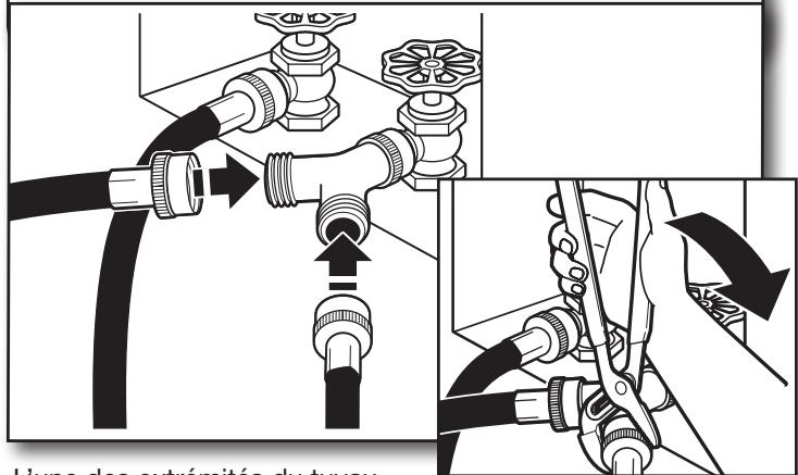 BAUKNECHT WGD97HEXL - INSTALLATION INSTRUCTION - Fixer le long tuyau au raccord en "y" et serrer les raccords - 1
