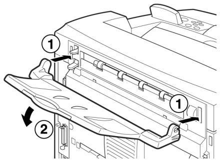 OKI B6250N - Instalação da bandeja de face para cima (posterior) - 1