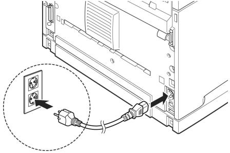 OKI B6250N - Connexion du cordon d'alimentation - 2