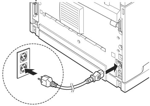 OKI B6250N - Connecting the power cord - 2
