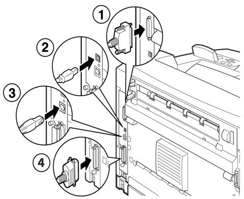 OKI B6250N - Connexion d'un câble d'interface - 1
